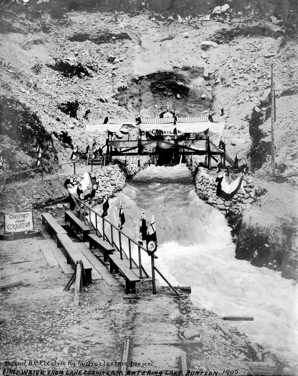 VanArchives's tweet photo. First Water from Lake Coquitlam entering Lake Buntzen, the second BCER hydroelectric project, 1905.
https://t.co/aYbUPbYDPK
#LakeCoquitlam #BuntzenLake #BCER https://t.co/QQFBaWWlcx