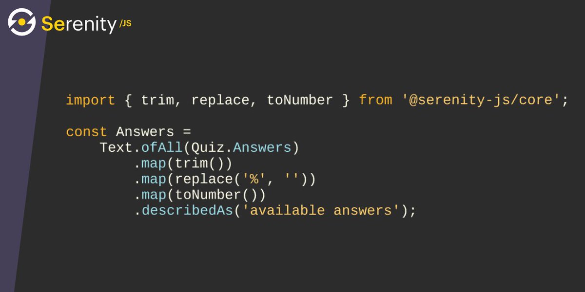 JanMolak's tweet image. 🎉 Serenity/JS 2.16.0 is out and brings two new exciting features to Questions! Can you spot what they are?

Read more on janmolak.com/new-features-i…

Enjoy Serenity!

#SerenityJS #ScreenplayPattern #BDD #TDD #automationtesting