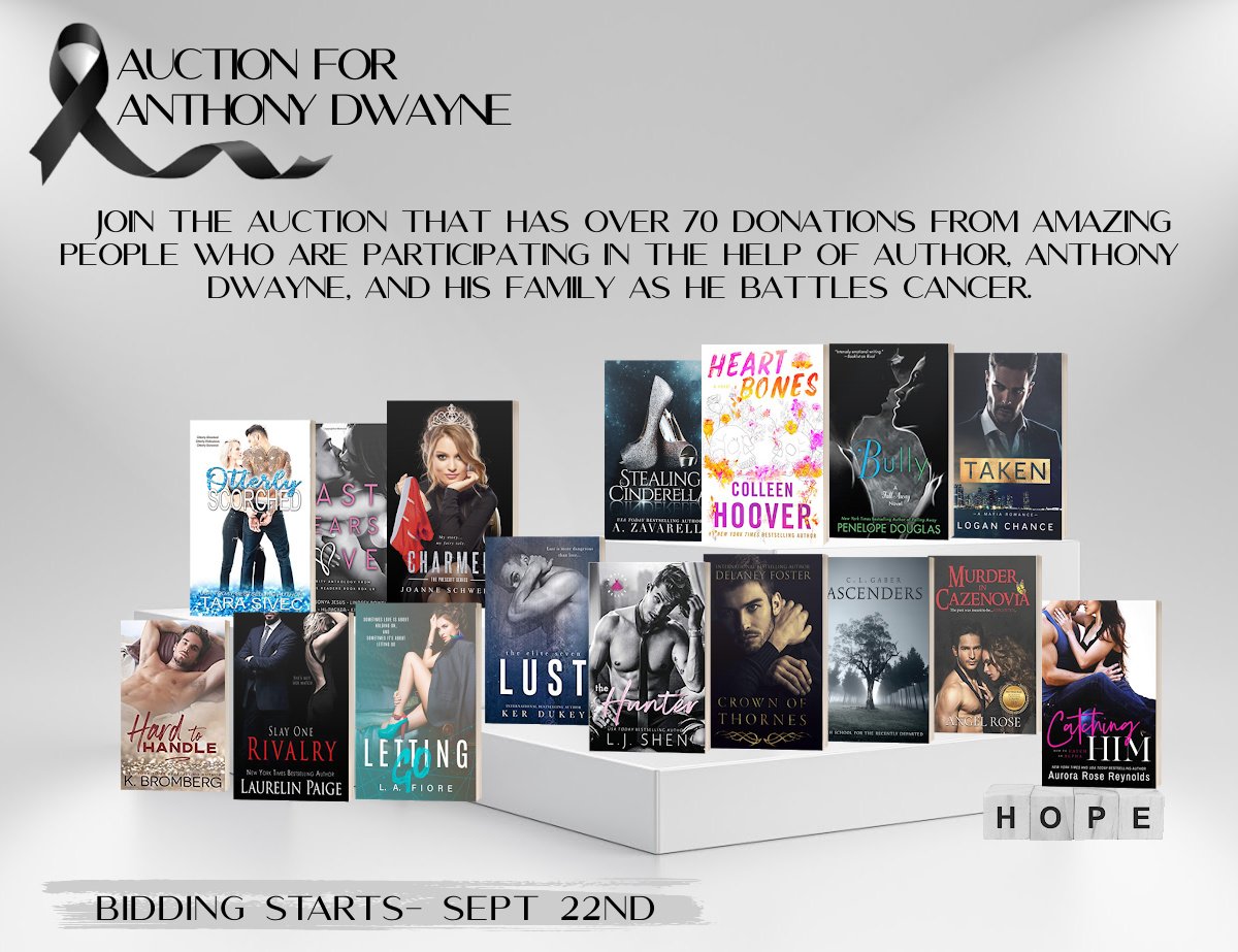 authorkatestacy's tweet photo. Auction for A
https://t.co/3gT9gvffte
Bidding Starts TOMORROW

Join us on 9/22 at 9:00am EST. There will be two days of bidding. For a full list of what is being donated, see the event link. All proceeds will go to Anthony Dwayne and his family.

#KeepFightingAnthony https://t.co/GjBi39dKY5
