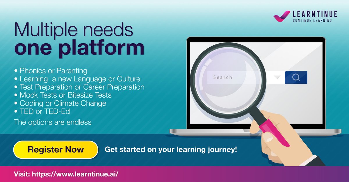 learntinue's tweet photo. Learntinue is fulfiling learning needs of your entire family. Visit: https://t.co/565J0M8jG4 & join hundreds of learners from around the world. Choose the best from endless options !
#OnlineVideos #OnlineLearning #OnePlatform #OnlineLearningForAll https://t.co/SaPXMpkxg5