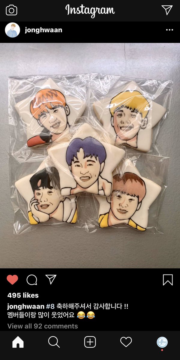 FCperfectionsPH's tweet photo. OH MY GOD!!! Jonghwan posted our cookies on his Instagram!! Hope you liked the cookies!! We wish we could send them to you but maybe in the future 😁

Thank you, @100per_jonari 💙 Happy 8th Anniversary 🎉

#백퍼센트_8주년_축하해
#8YearsWith100PERCENT 
#100PERCENT8thAnniversary https://t.co/77Jgmiqegn