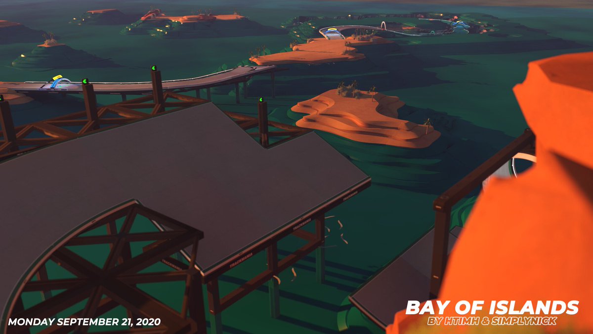 Trackmania's tweet photo. Let's start the week with a new @1htimh map alongside @ItzSimplyNick. Welcome to Bay Of Islands! 

Good luck &amp; have fun! https://t.co/9KPzn0ZONu