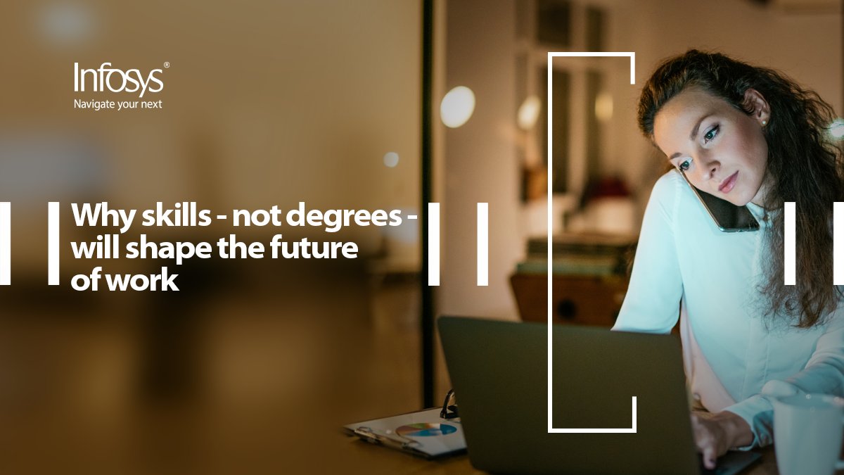 InfosysAmericas's tweet photo. The nature of work and careers is changing fast - and in the future, the right skills will be prized over academic qualifications alone. @imravikumars and Steve George point to a more inclusive pathway forward. Learn more: https://t.co/J9ujH0u6Bf #ReskillRestart @EY_CareersUS https://t.co/X1ZHjF6NZX