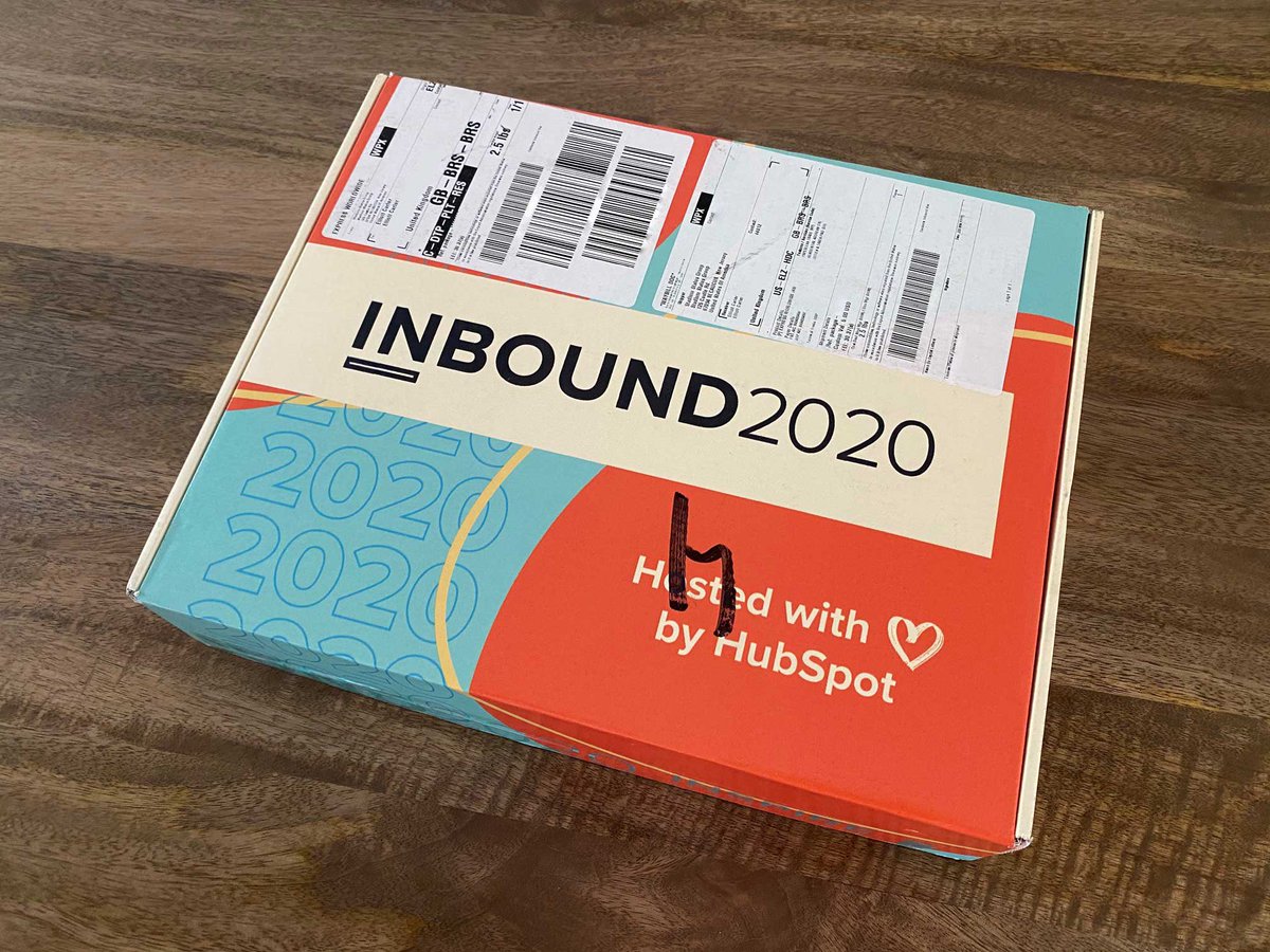 ElliottRCarter's tweet photo. Just delivered from across the pond! Really looking forward to what #INBOUND2020 has to offer... 😆🎉🇬🇧 https://t.co/IFjWGmeeYm
