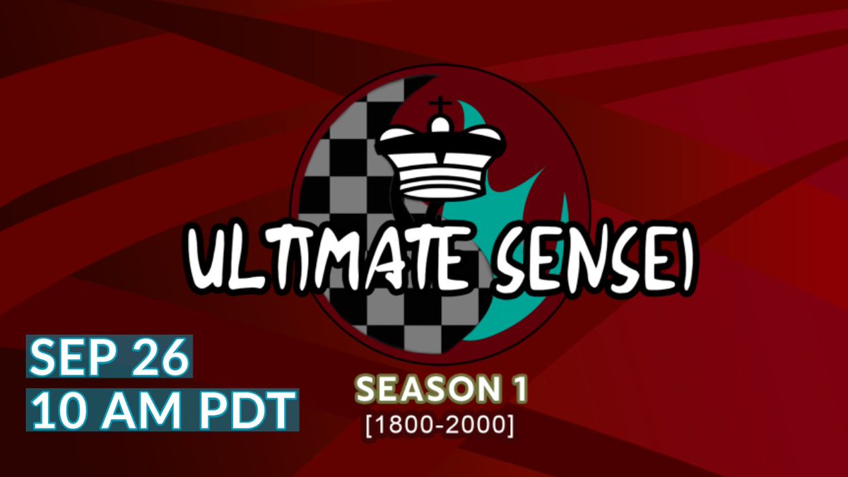 chessdojo's tweet photo. Ultimate Sensei, our all-new coaching reality show premiers *this* Saturday, 9/26, at 10 AM PT! 🏆

Featuring coaches @DPruess, @astanehchess @EugenePerel &amp; @arturchix

+ students: @Jesse_Feb , @realchesscoach, @MitchFabian and more!   

Full details here: https://t.co/jgSd7juVIH https://t.co/TLPiMcPEgq