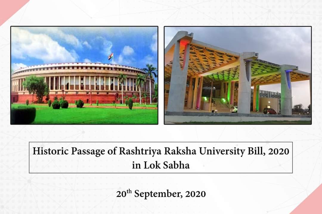 GordhanParmar3's tweet photo. #September20, 2020 will be marked as a historic day for #RakshaShaktiUniversity.
The Rashtriya Raksha University Bill 2020 was passed giving us the National Importance status.

#RSU_to_RRU #DecadeOfRSU
#NationalSecurity #InternalSecurity
#Security #SecurityUniversity
#RSU #RRU https://t.co/VqlCTFwK68