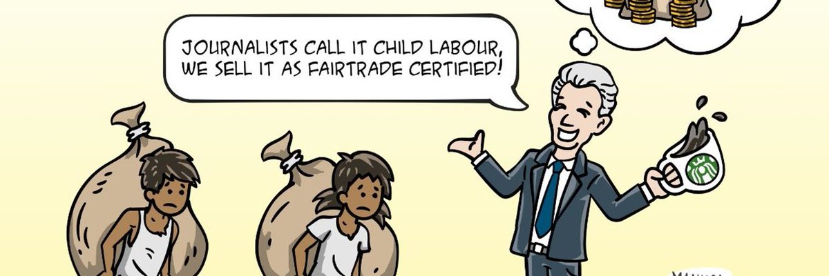 Thank you <a href="/cnbcKaren/">Karen Tso</a>! The only way to end slavery &amp; eradicate child labor is quite simple: WE MUST CHANGE BUSINESS MODELS. We must create &amp; implement transparent shared value compensation systems that share $  with those who produce them, i.e <a href="/10CentsPerCup/">WeShare10Cts</a> of coffee, tea &amp; cocoa