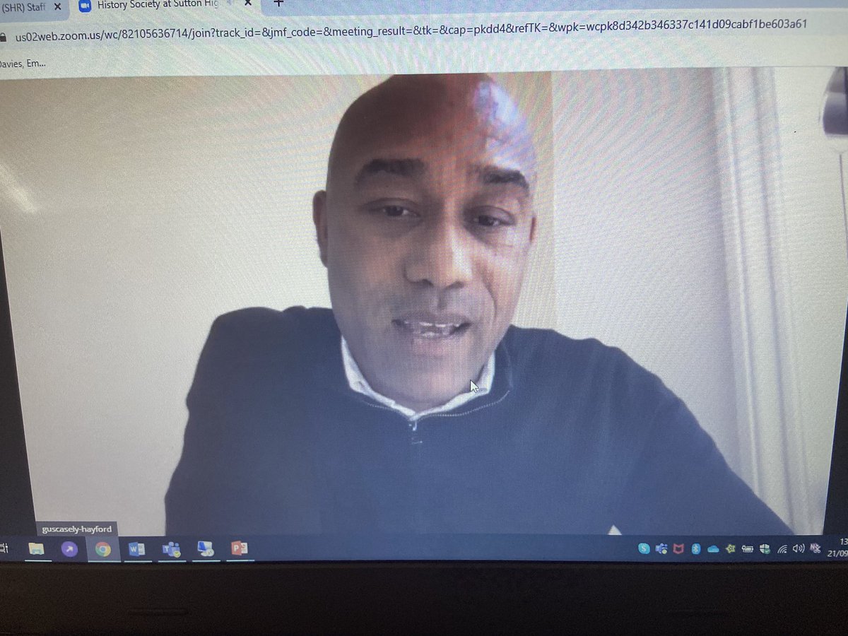 SHSHistoryPol's tweet photo. Great to listen to Dr Gus Casely-Hayford speaking to our sister GDST school @SuttonHighGirls and allowing us to take part with our sixth form via zoom. https://t.co/fBOSlONlAB