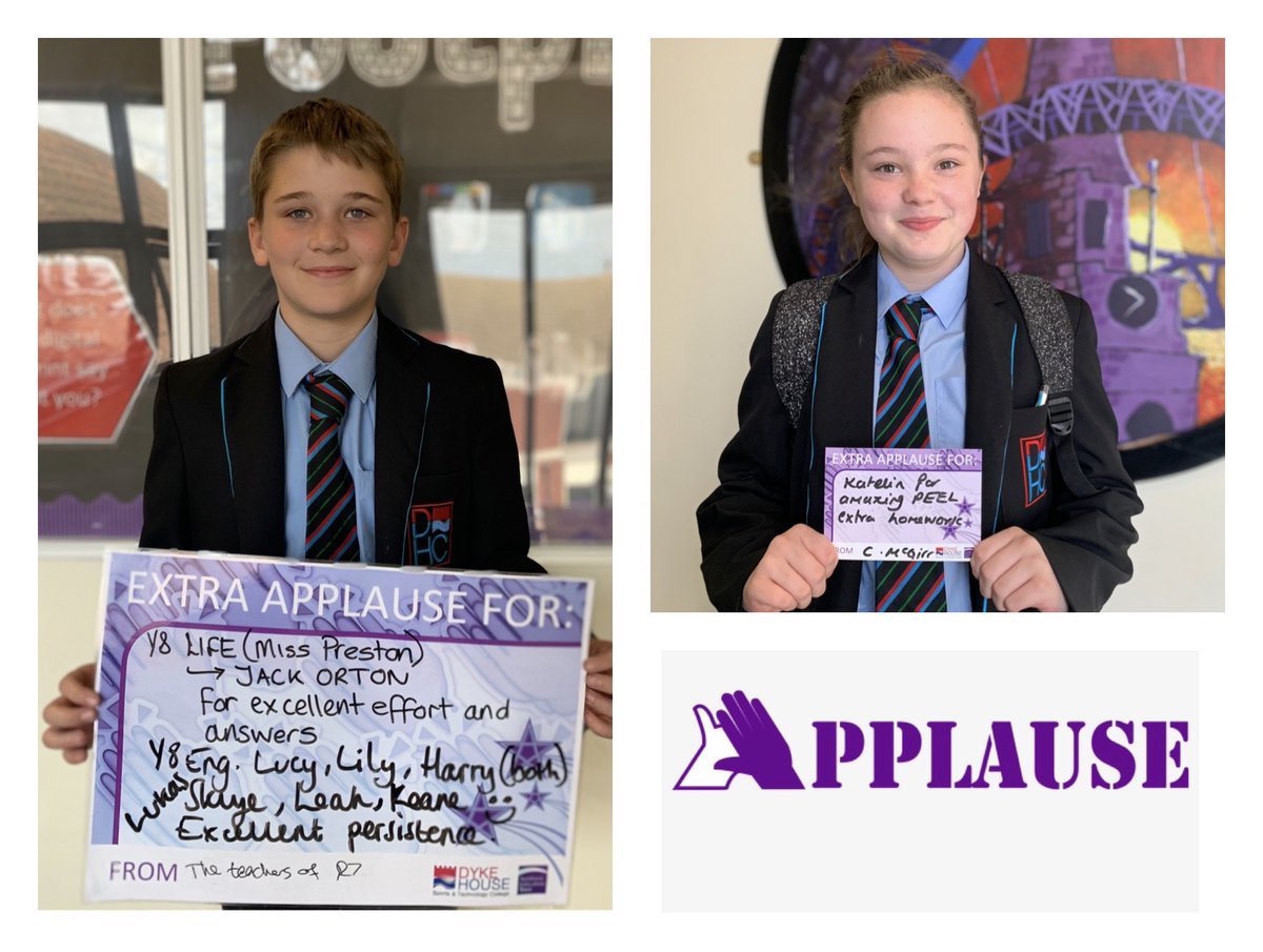 DykeHouse's tweet photo. Extra Applause moments for Year 8 students, Keane &amp; Katelyn. Well done, keep up the good work!! #ouramazingstudents #extraapplause https://t.co/3Y9PVhfixz