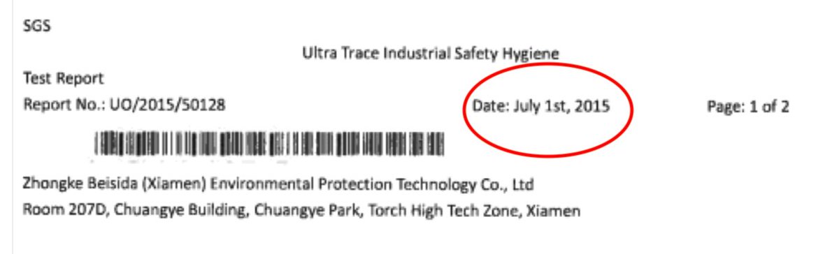 15/ The document was allegedly created by SGS, a global firm that deploys inspectors to factories to test goods for far-flung buyers. But the date followed an American date convention - month, day, year - which I’d not seen on other SGS reports …