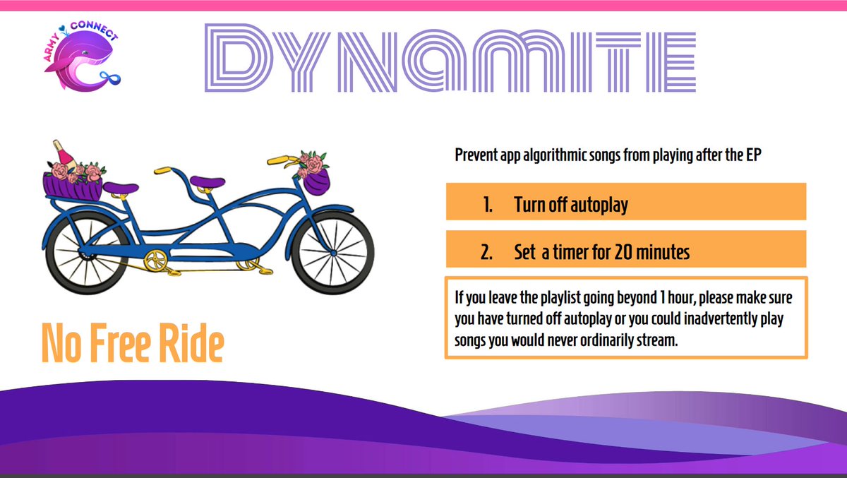 Reminder: Turn the autoplay off in every app.Otherwise, every app will automatically continue to play suggested music in the genre they think you like.  #BTS_Dynamite  