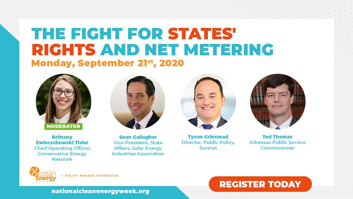ConsEnergyNet's tweet photo. Coming up TODAY at 11:15 Eastern, we kick off #NCEW2020 by learning more about the recent FERC petition on #netmetering, and the greater implications of #statesrights and #federalism on energy policy! https://t.co/yovYf7GKFj