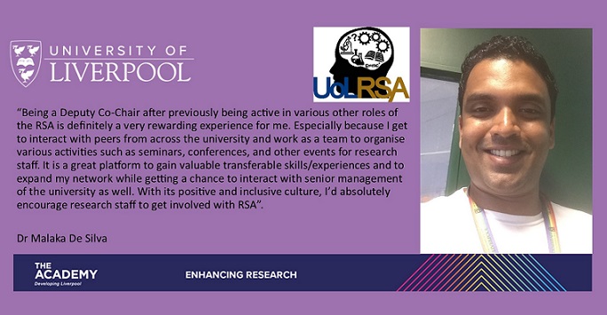LivResearcher's tweet photo. Today’s #LivUni #PostdocStar is @MalakaDeS who shares his experience of how the @UoL_RSA has benefited him.
See more of Malaka's achievements at: https://t.co/CgJdaRpsMw
@LivUniAcademy
@UoL_RSA
@ProsperPostdoc
#NPAW2020
@UK_NPAW
#N8Postdocs https://t.co/xOdxJie0DN