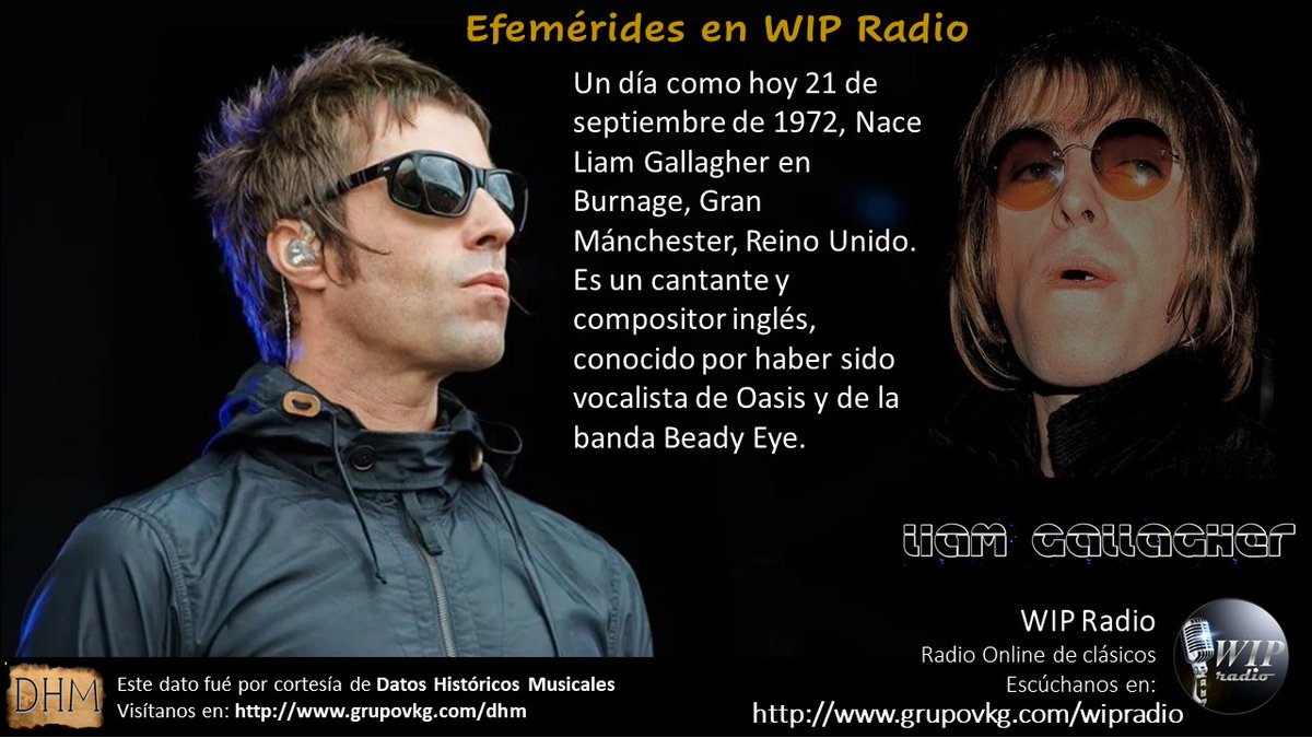 wipradio's tweet photo. Para hoy tenemos un datos historico de @liamgallagher 
Somos una emisora On Line que suena clásicos del rock y del pop de todos los tiempos

Escuchanos en: https://t.co/TZzZgYd08v
Únete a nuestro grupo de Whastapp https://t.co/uvGVQ4HLkV
#wipradiomedellin https://t.co/mferYt1r9t