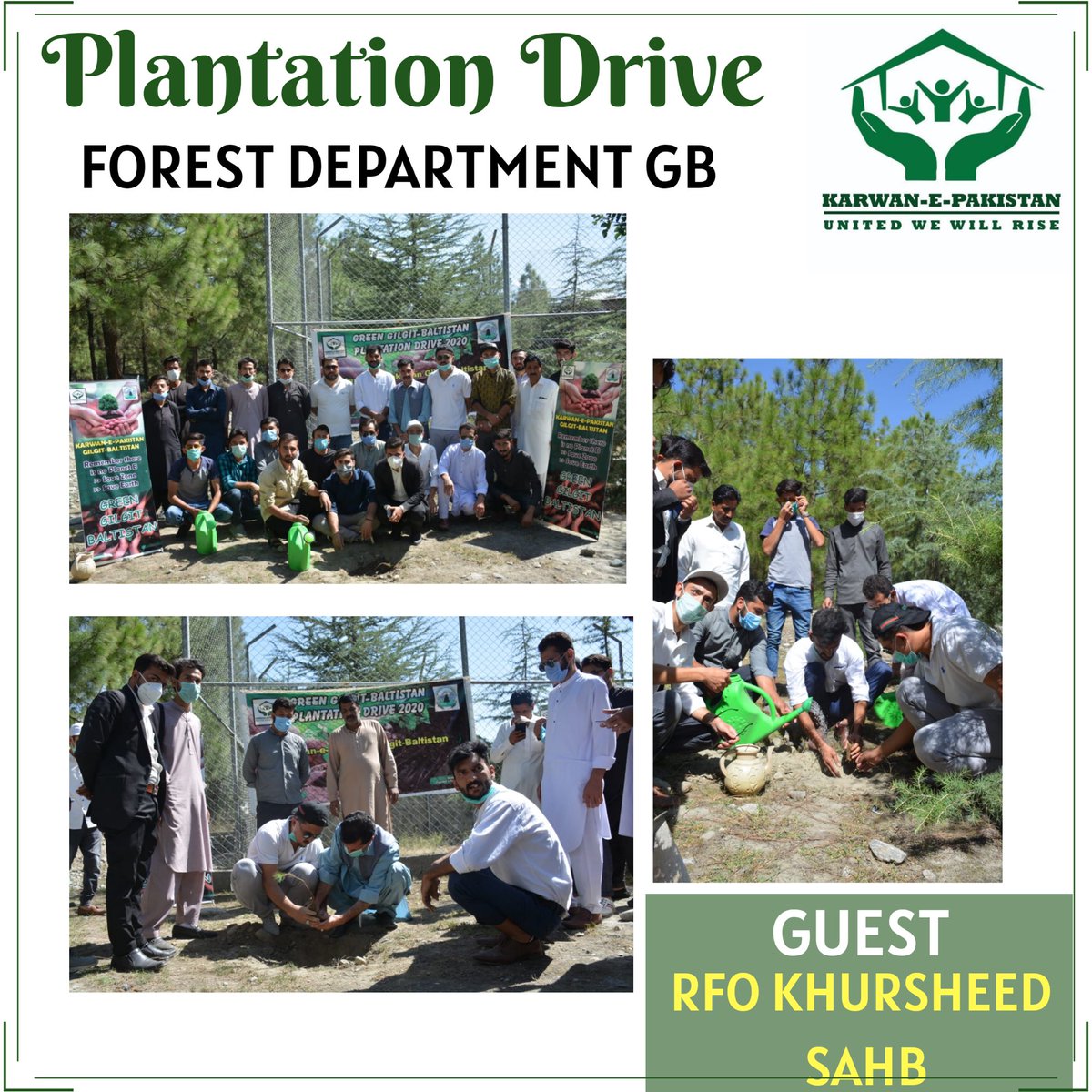KarwanGb's tweet photo. KeP Gilgit Baltistan chapter organized a wonderful Plantation drive in Gilgit city with cooperation of Forest Department Gilgit. On this occasion RFO Mr. Khursheed incepted the drive by planting in Forest Department.He offered full support with KeP to make Green Gilgit Baltistan. https://t.co/nmNscm5fr8