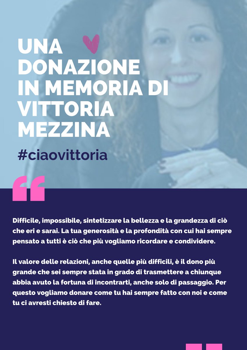Uiltrasporti_N's tweet photo. Una #Donazione in memoria di Vittoria Mezzina
>> https://t.co/MyTLjap2wJ https://t.co/fLVcZ50uVB