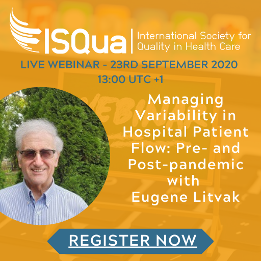 ISQua's tweet photo. Join us this Wednesday 23 September at 13:00 (UTC+1) for a #livewebinar with
Eugene Litvak @IHOptimization who will present on:
Managing Variability in Hospital Patient Flow: Pre- and Post-pandemic
Register here https://t.co/4kqNPsVkVW
#ISQuaLive #Healthcare #PatientSafety https://t.co/wiyDT6Ka05