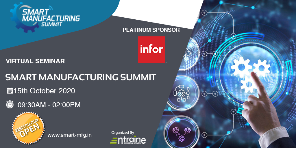 EntraineBiz's tweet photo. #SmartManufacturingSummit #Virtual #conference #technology #entraine #conferences #digitaltransformation  #machinelearning #covid #data #digital #futureofwork  #rpa #ml #techevents #iete #PlatinumSponsor #infor #manufacturing #15thOctober2020
Book Now : https://t.co/uhK341uJUn https://t.co/9ieRrmc3uM