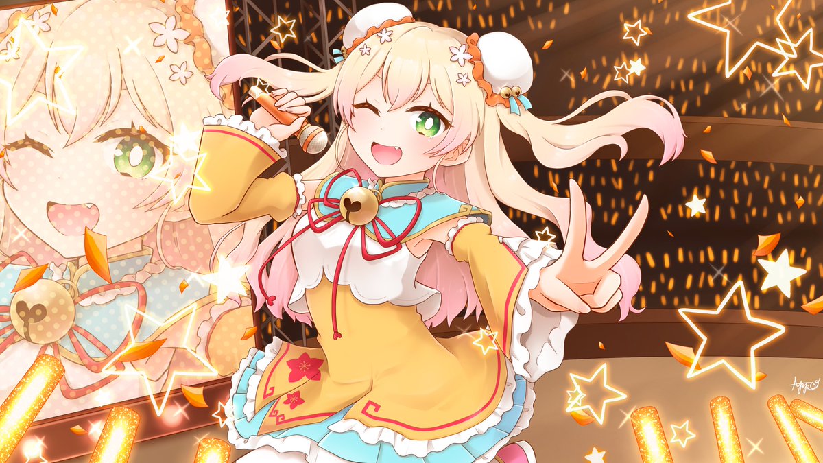 Ssレア すーぱーねねちー 桃鈴ねね ねねアルバム アップル のイラスト