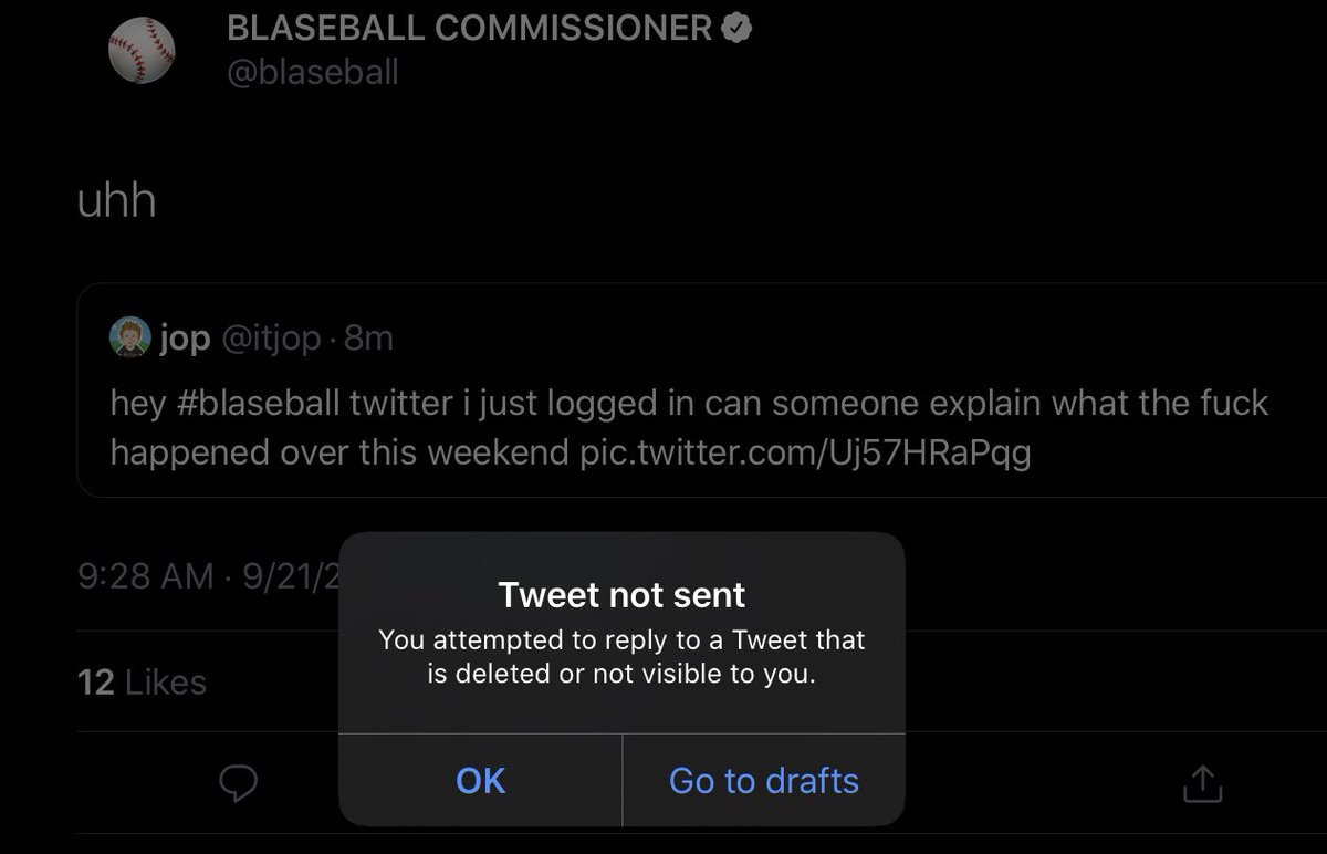 no morning is complete without a deleted <a href="/blaseball/">BLASEBALL COMMISSIONER ALTERNATE</a> tweet
