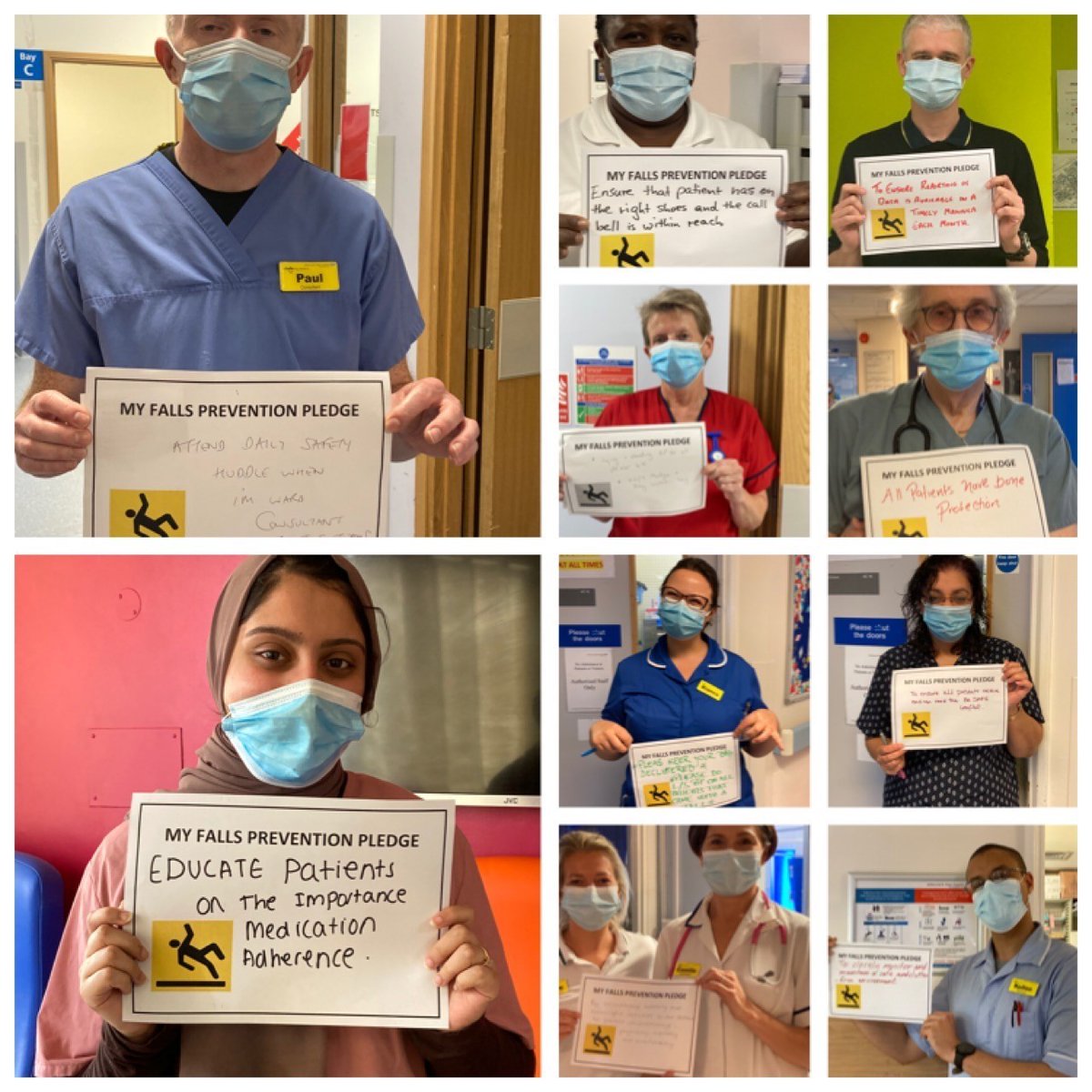 ASPHFT's tweet photo. Our multidisciplinary team have been making pledges for Falls Awareness Week
#FallsAwarenessWeek #FallsPrevention #ASPHHarmsFreeCare https://t.co/UIKgiMDxAN