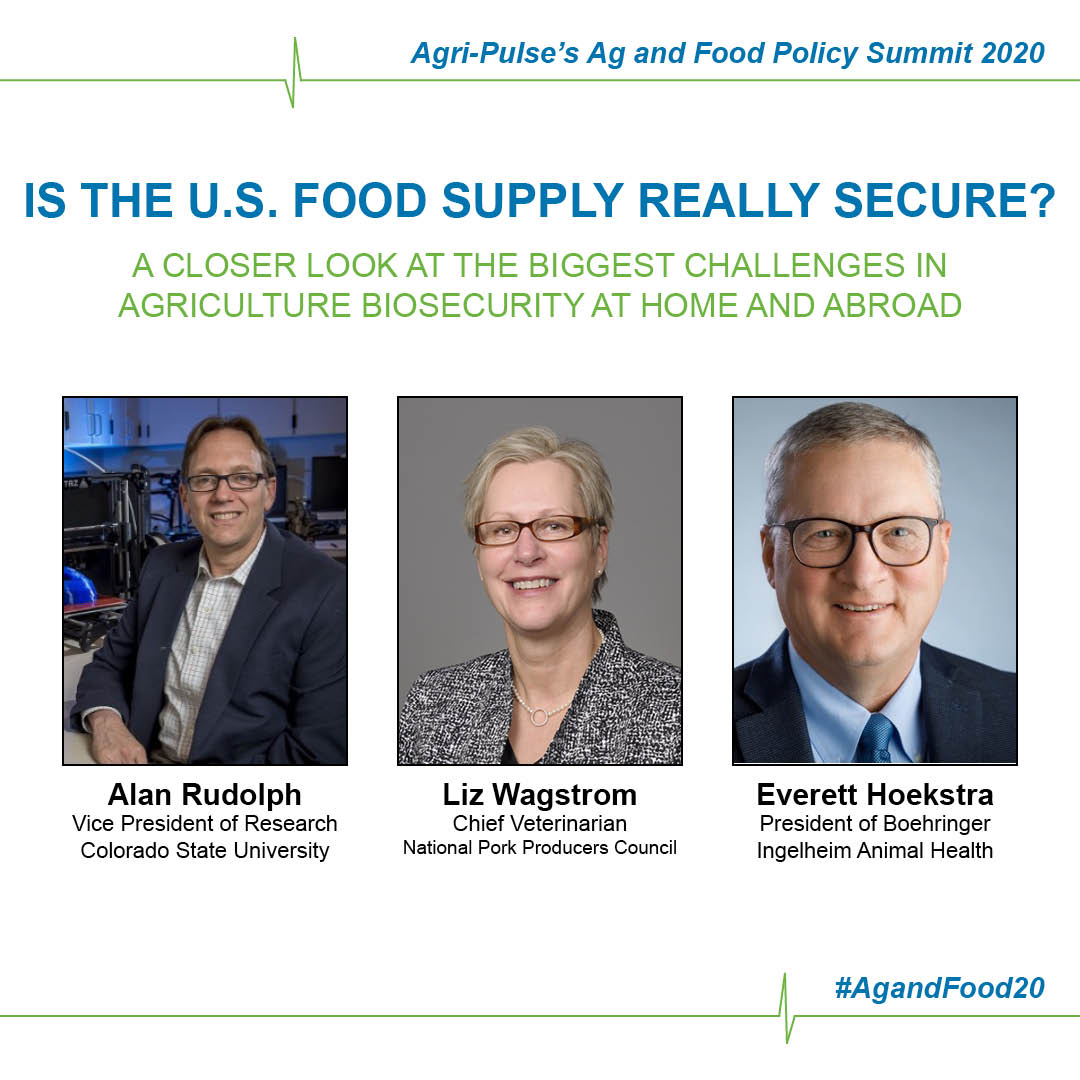 We’ll take a little break before our panel discussion on the challenges in agriculture biosecurity around the world. Our program will resume at 10:00 a.m. #AgandFood20