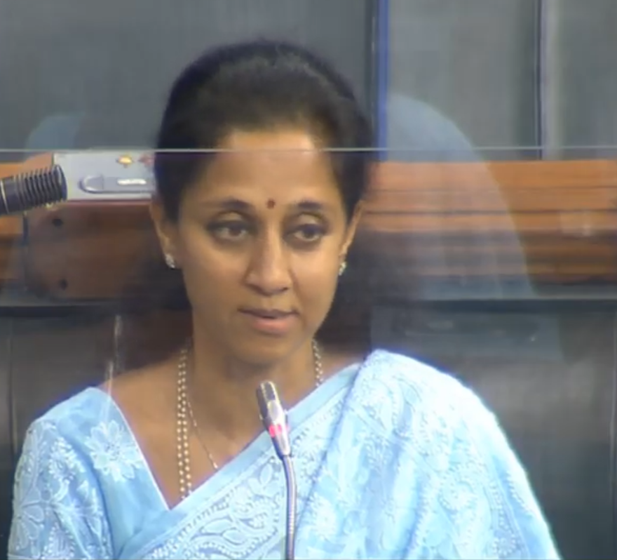 ParlFash's tweet photo. Saree Saree, Chikan Saree. 
(@supriya_sule and Sangeeta Azad)
#SansadWatch #ParliamentSession https://t.co/rlFryHUl1e