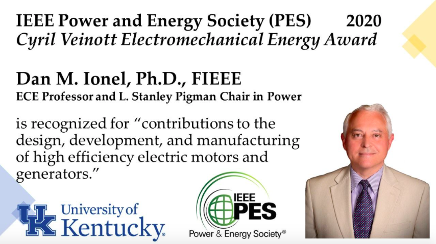 Congratulations to our friend Dan M. Ionel on receiving <a href="/IEEEorg/">IEEE</a> Power and Energy Society's 2020 Cyril Veinott Electromechanical Energy Award! 

This award is well deserved &amp; the FPC team looks forward to cheering him on as he continues to excel in his career! Way to go, Dan!