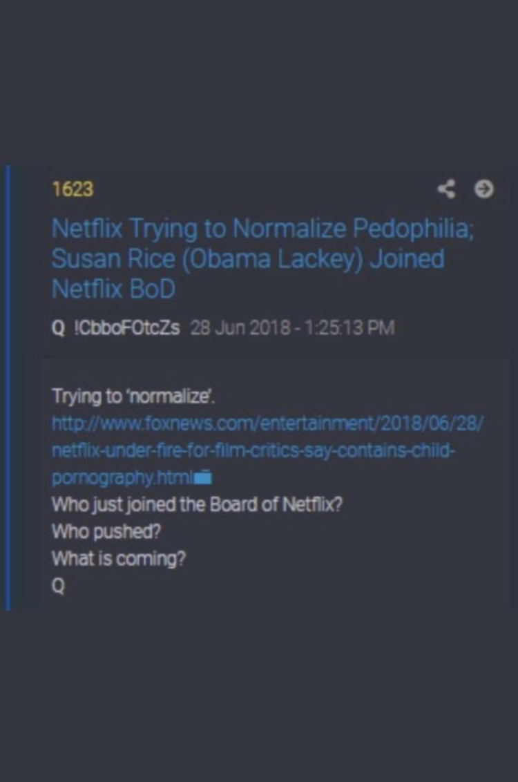 See all the drama happening with Netflix now? Q is nothing more than proof that this has all been meticulously planned for years. This isn’t about letting you in on truth, it’s about controlling you with half truths.