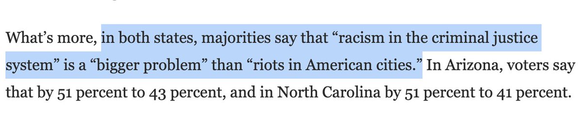 Surveys in US & world suggest ~30% of people prefer a strongman leader. To Trump’s credit, he’s built a loyal base of ~40%. Polls, though, show majorities more concerned about “racism” than ”riots” & Trump has bumped up against what we might call a “tear gasser’s ceiling.” 12/