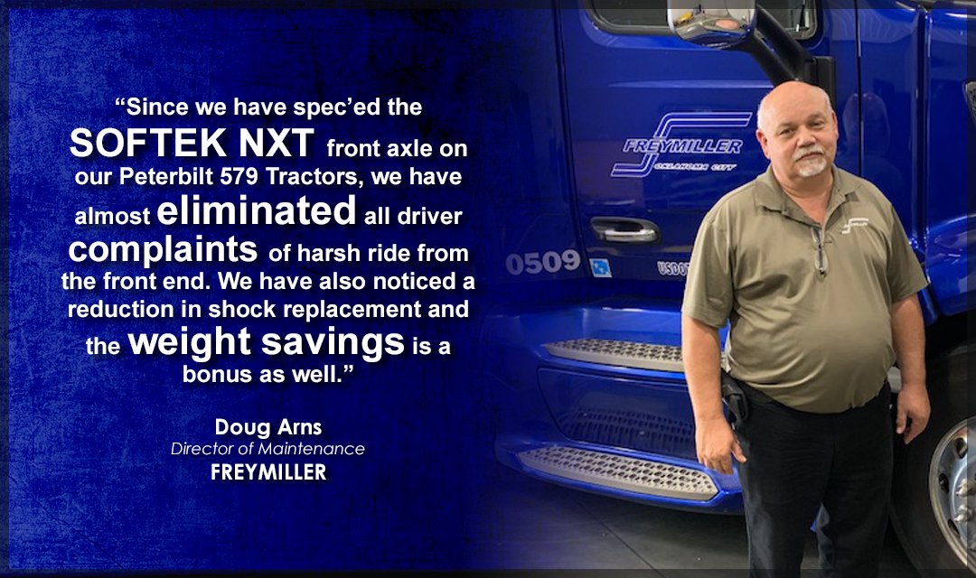 HEND_INTL's tweet photo. SOFTEK NXT’s advanced design provides enhanced handling in order to create a smoother, more comfortable ride for drivers while saving up to 84 pounds in order to increase fuel economy and payload capacity.  #Hendrickson #EngineeredForEfficiency https://t.co/X2jgKsznCc https://t.co/NOpGVk1fkf