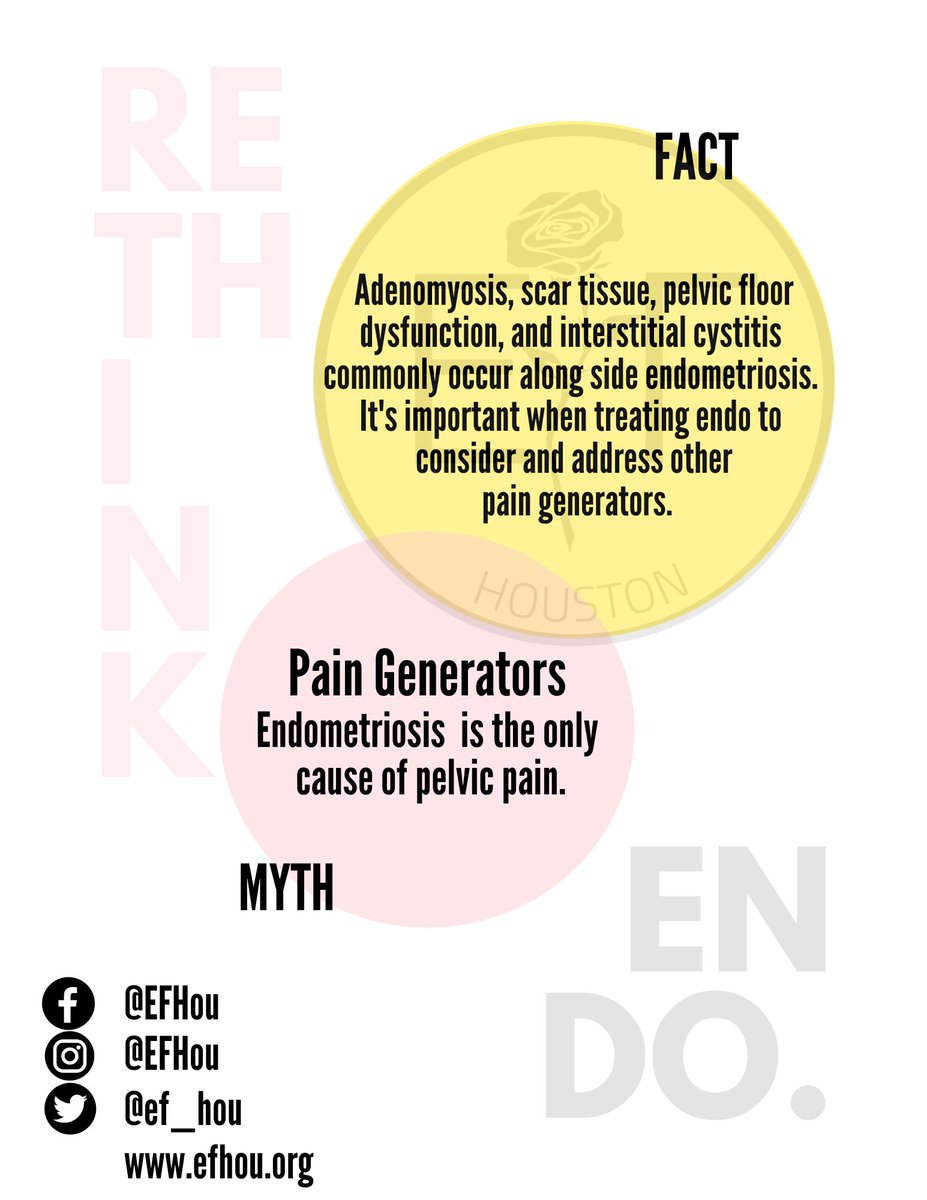 ef_hou's tweet photo. Many causes of pelvic pain can co-occur with endometriosis. #demystifythemythmonday #rethinkendo #breakthecycle #bethechange #endomyths #endofacts #endo #efhou #endometriosis #houston #expertcare #endoawareness #pelvicpain #speakendotruths https://t.co/S50SQVBxOZ