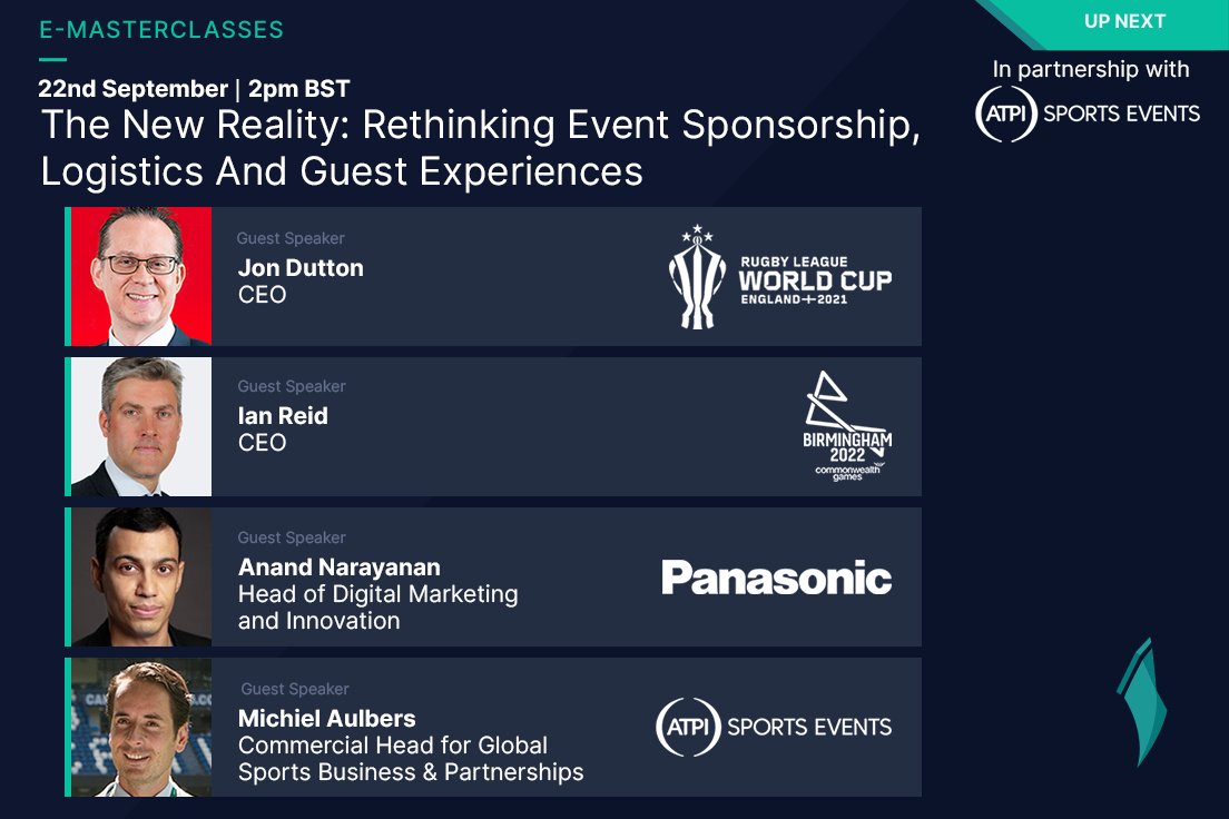 iSportconnect's tweet photo. 🚨TOMORROW - 2pm BST

📺'The New Reality: Rethinking Event Sponsorship, Logistics And Guest Experiences'

Sign up here 👉 https://t.co/xt1l99Ta2h

⭐️Featuring: Jon Dutton, Ian Reid, Anand Narayanan and Michiel Aulbers
#iSPORTCONNECT #eMasterclass https://t.co/gD4Kn7jFoh