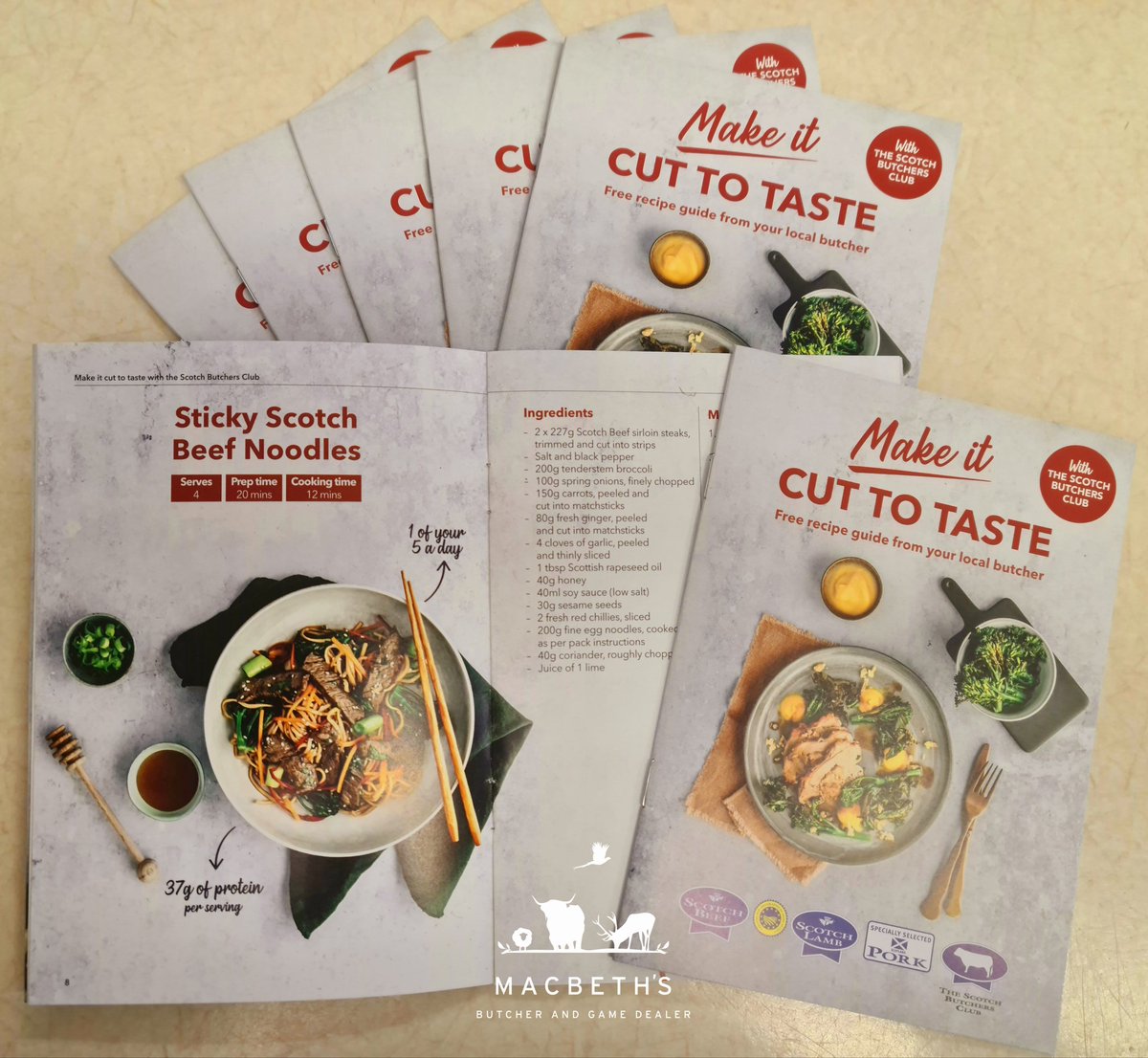 Macbeths's tweet image. Fantastic new booklet for the @SimplyScotch1 members today courtesy of @qmscotland. Our customers are going to love these. #scotchbutchers #meatwithintegrity #scotchbeef #scotchlamb #speciallyselectedpork 👌