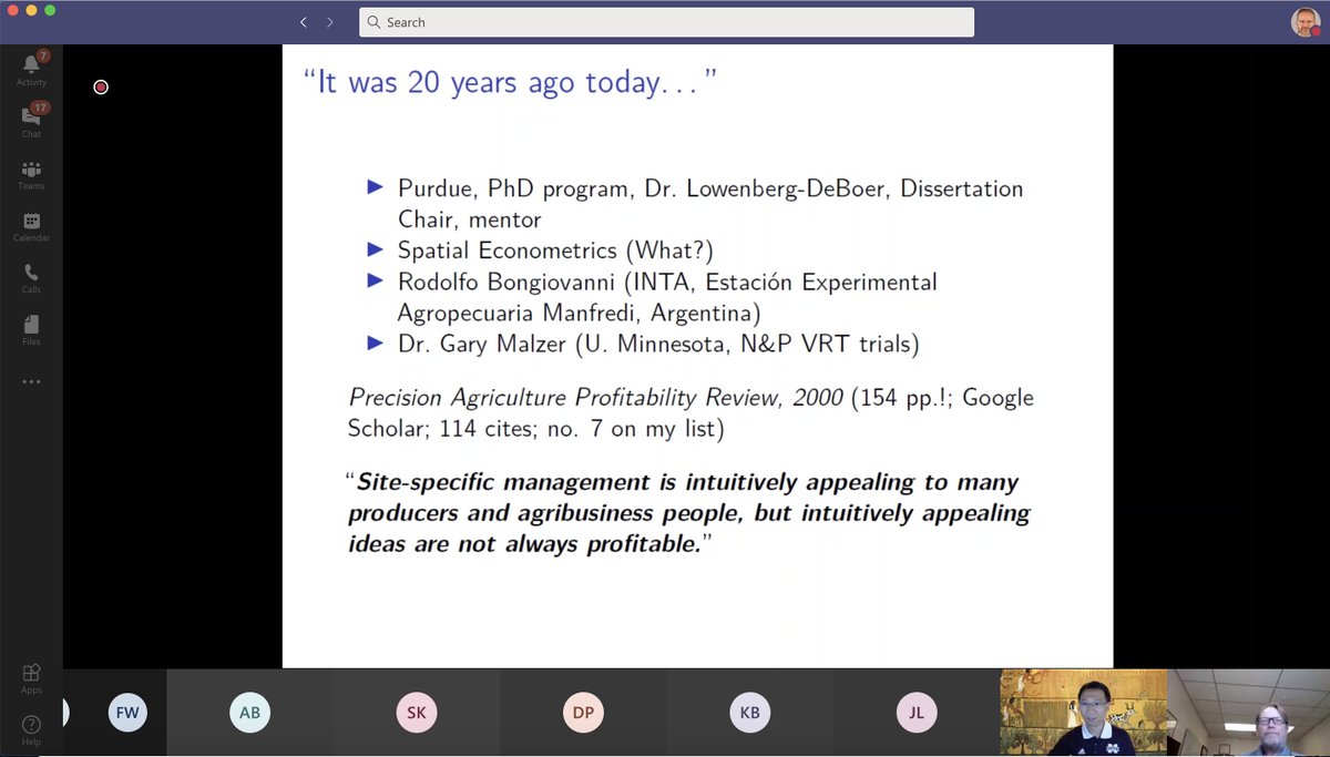 INFER_Research's tweet image. Presentation by Prof. Dayton Lambert (Leveraging Yield Response Information from Dense Field Data: A Comparison of Local Regression Methods) at the 3rd #INFER Online Symposium on Agri-Tech Economics for Sustainable Futures @HarperAdamsUni
#AgriTechEconomics #spatialeconometrics