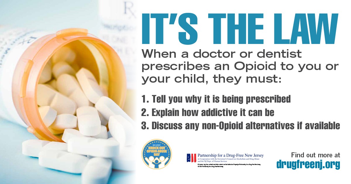 drugfreenj's tweet image. According to the NIH, 1.7 million people in the United States suffered from substance use disorders related to prescription opioid pain relievers. 
Join us for #KnockOutOpioidAbuseDay on October 6 and help to spread the word about the dangers of opioids.
#KOOAD #Opioids
