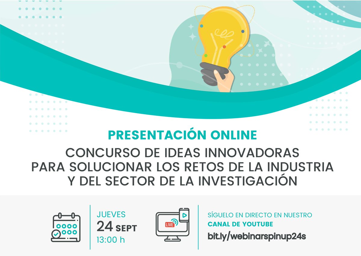 📆 ✍️¡Apúntalo! 𝗘𝘀𝘁𝗲 𝗷𝘂𝗲𝘃𝗲𝘀, 𝗮 𝗹𝗮𝘀 13:00 𝗵., 𝘁𝗿𝗮𝗻𝘀𝗺𝗶𝘁𝗶𝗺𝗼𝘀 𝗲𝗻 𝗱𝗶𝗿𝗲𝗰𝘁𝗼 𝘂𝗻𝗮 𝗷𝗼𝗿𝗻𝗮𝗱𝗮 𝘀𝗼𝗯𝗿𝗲 𝗲𝗹 𝗰𝗼𝗻𝗰𝘂𝗿𝘀𝗼 𝗱𝗲 𝗶𝗱𝗲𝗮𝘀 𝗶𝗻𝗻𝗼𝘃𝗮𝗱𝗼𝗿𝗮𝘀 de #SPINUP

➡️ bit.ly/webinarspinup2… 

<a href="/poctep/">Interreg España-Portugal</a> <a href="/UniversidadeUSC/">USC</a> <a href="/UNINOVAUSC/">UNINOVA</a>