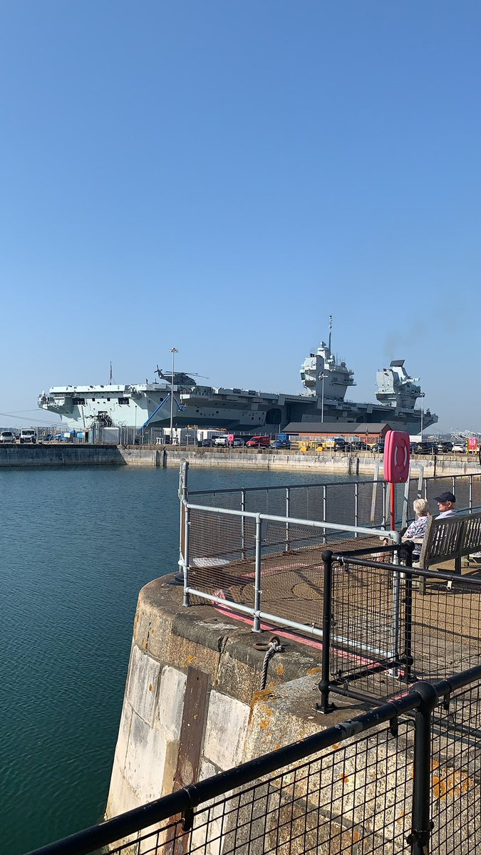 Waiting to see HMS Queen Elizabeth depart from Portsmouth. Safe journey <a href="/HMSQNLZ/">HMS Queen Elizabeth</a>