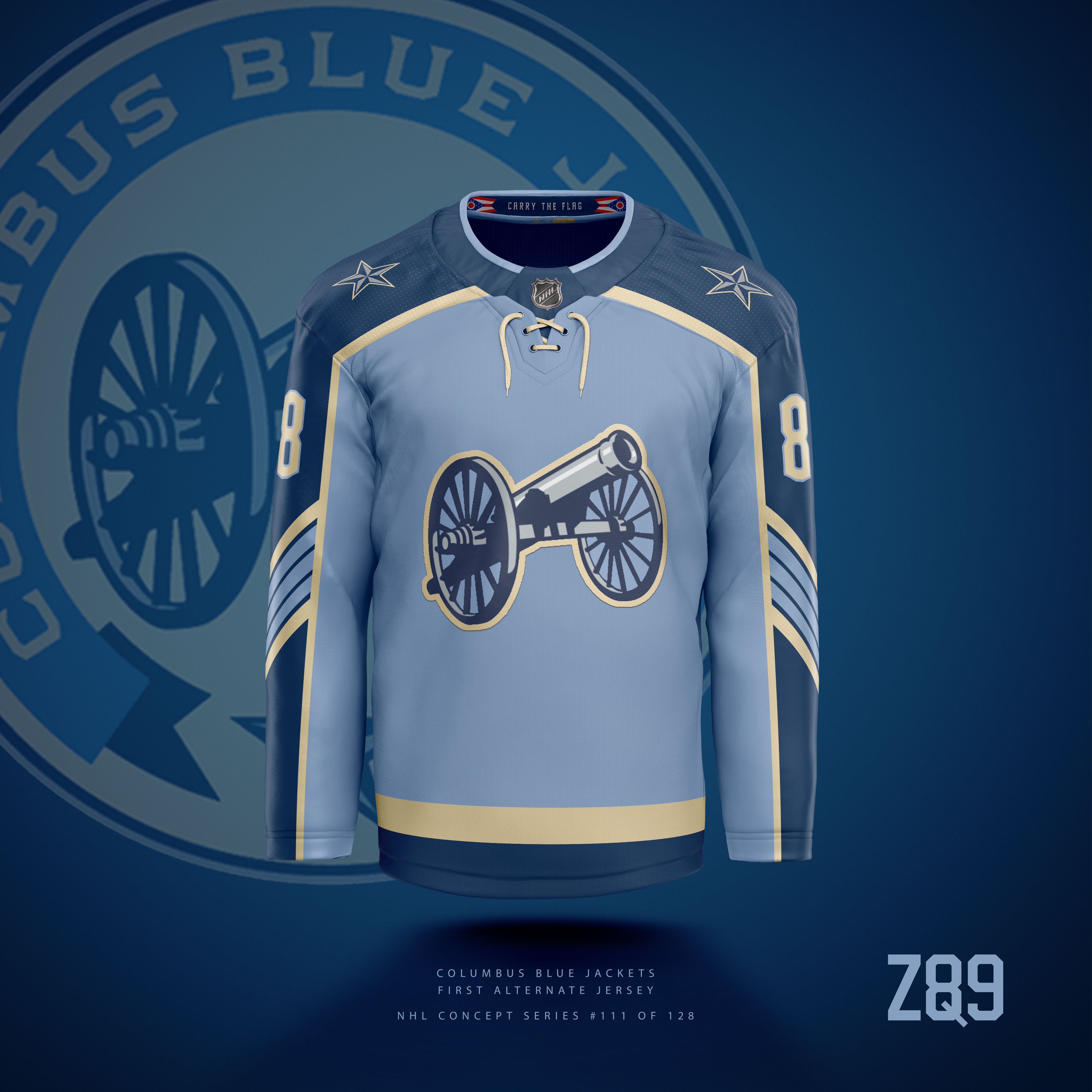 Z89Design on X: #CBJ Concepts! The cannon comes to the forefront full time  here with 3 jerseys modeled after Union Civil War uniforms + a crazy  Stinger-themed 4th jersey. (28/32)  /