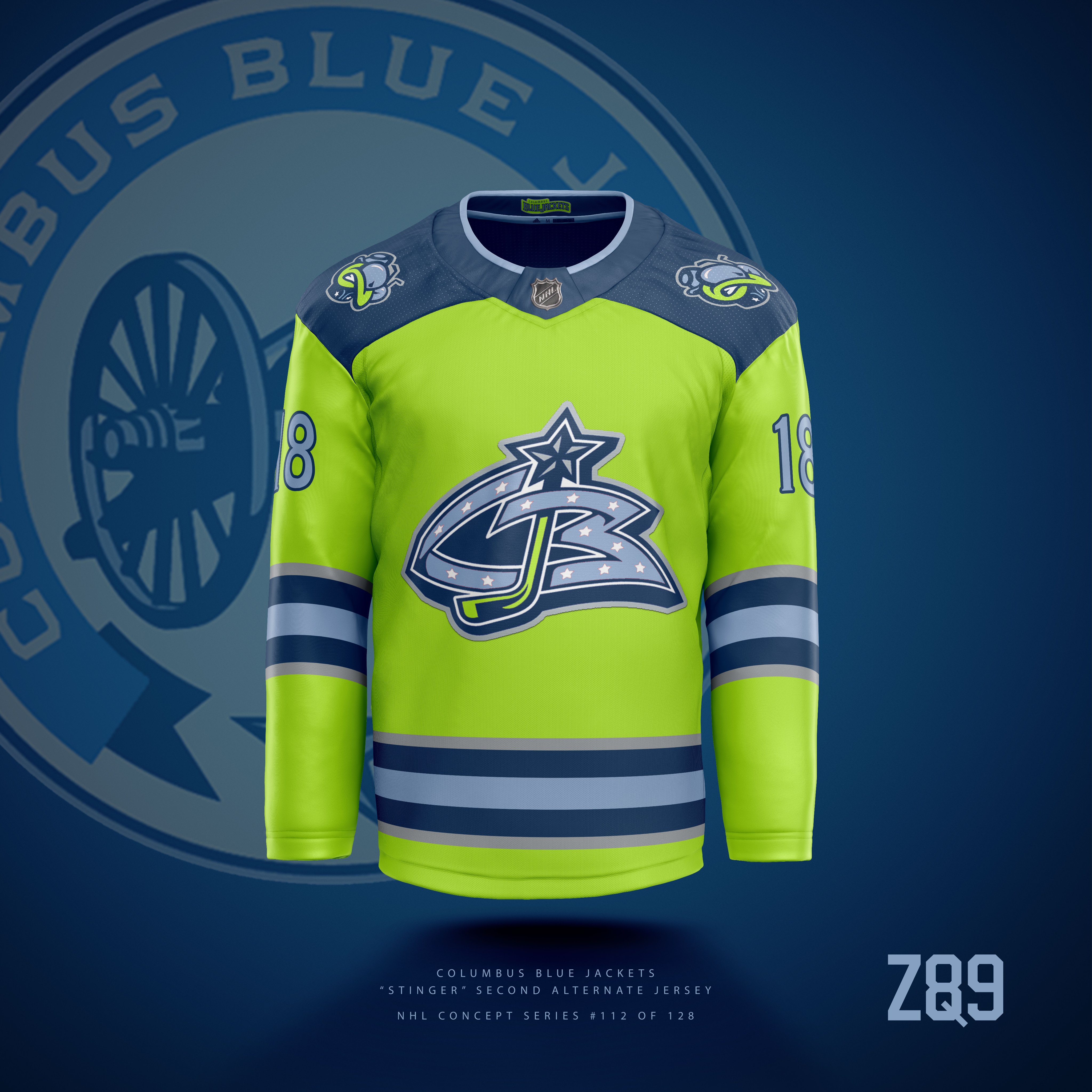 Columbus blue jackets on sale stinger jersey