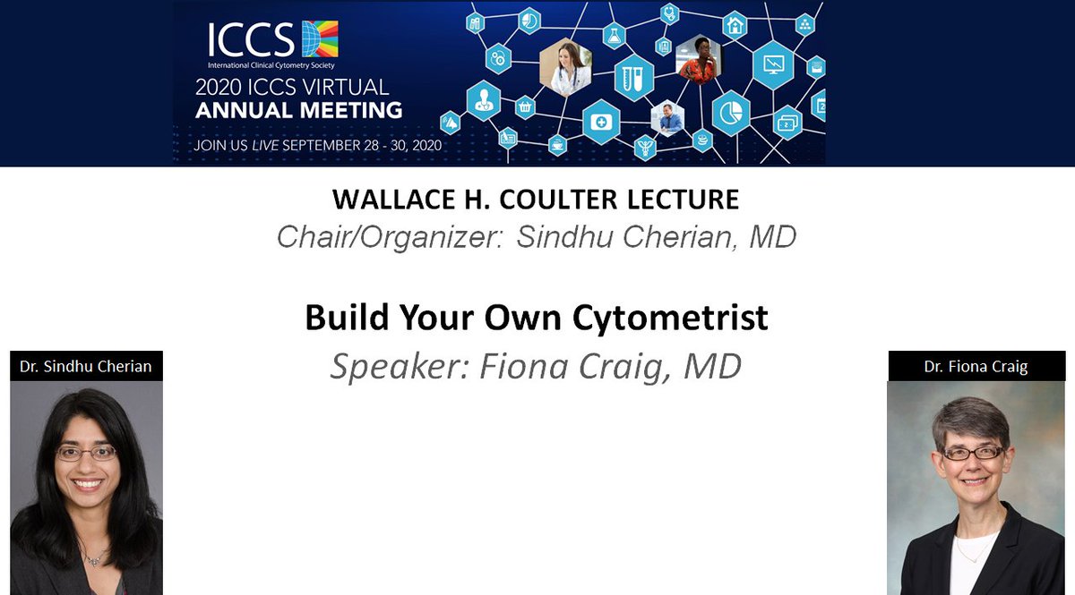 ICCS_Education's tweet photo. ICCS is proud to honor Dr. Fiona Craig w/ the Wallace H. Coulter Award for her lifetime contributions to the science, education &amp; practice of Clinical Cytometry during #FlowICCS20
Visit https://t.co/7Bs99uYvew for the detailed program. Register @ https://t.co/o24zn6j0KN #FlowEdu https://t.co/qVn4HVJ7Jf