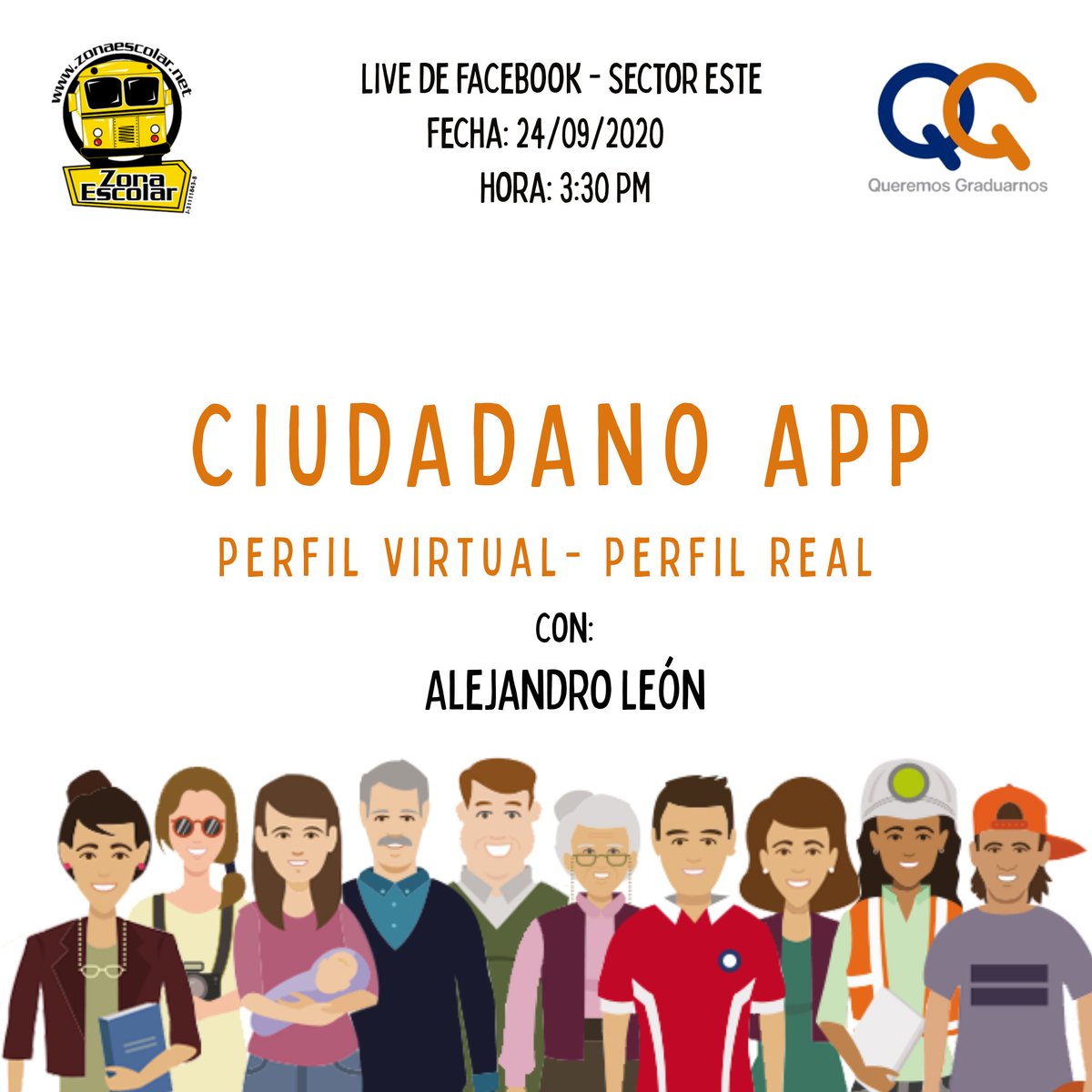 QGvzla's tweet photo. Este jueves 24 de septiembre y el próximo jueves 1ro de octubre tendremos el taller online "Ciudadano App". Será dictado por Alejandro León de Zona Escolar para todos nuestros jóvenes del este y oeste de Caracas @AlejandroconTW https://t.co/LwShR9K68T