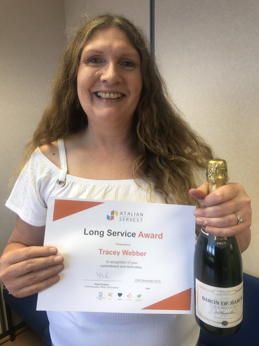 Some more special employees receiving their long service awards on one of our blue light contracts. Graham as 40 years service and Tracey 20 years. Amazing team, well done and a huge thank you 😊 <a href="/AtalianServest/">AtalianServest</a>