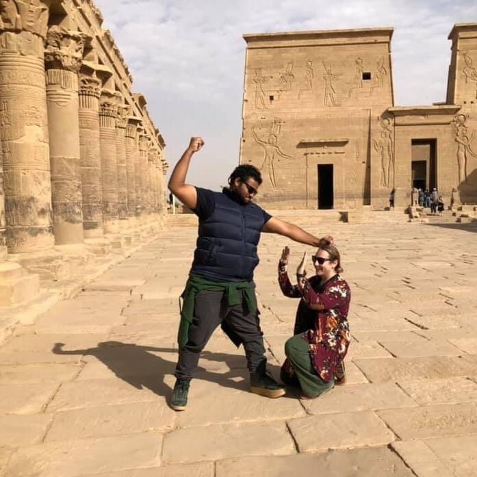 the_badbird's tweet photo. Smiting a foreigner at #Philae.
What’s your best photo re-enactment?? I can’t be the only one who forces my friends to do these... 😆 https://t.co/6n6O4TzG08