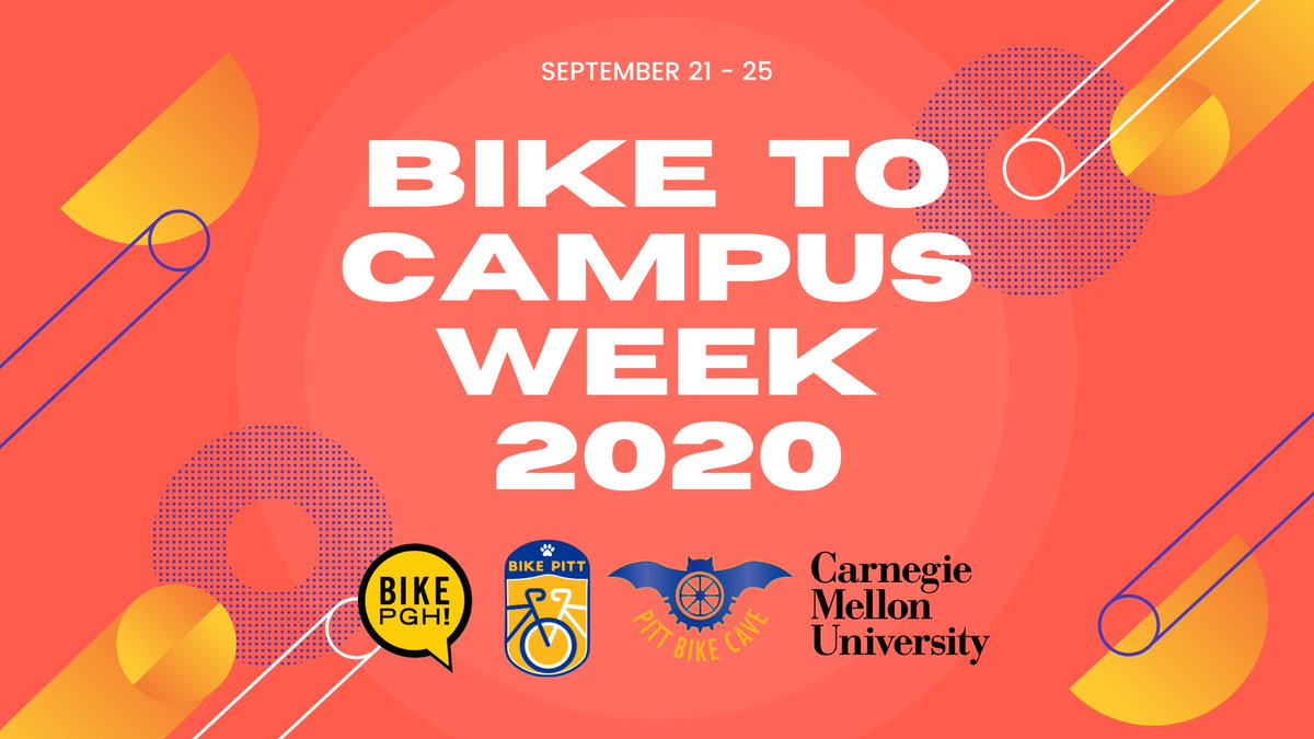 SustainablePitt's tweet photo. It's @PittTweet's #BikeToCampusWeek! Get active on your @CommutePitt or just ride at home!
Join us for 30-minute virtual sessions on buying a bike, ebikes, traffic skills, accessing trails, how2dress, & how2use @BikePGH, @healthyridepgh:
https://t.co/gRrBZ7vfeS w/@sustainCMU https://t.co/RpzDDGF5Fz
