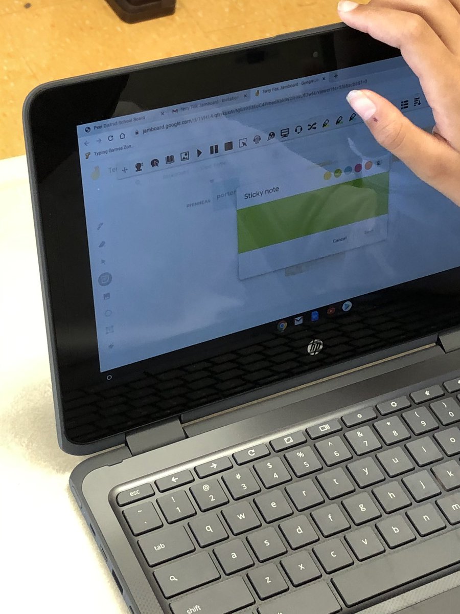 thrillsuril's tweet photo. Teaching and learning with @HAT_library class using @GoogleForEdu jamboard and assistive tech tools discussing #TerryFox @pdsbAT https://t.co/DO8Ii10QxH