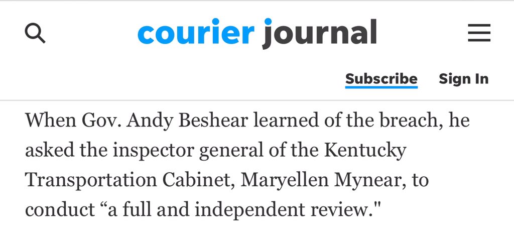 In fact, despite  @GovAndyBeshear being the head of the Executive Branch & HIS appointees being at the helm of offices such as UI, it was determined that  @MattBevin is to blame! You can’t make this garbage up. Actually, YOU CAN, & the  @courierjournal will publish it! 2/8