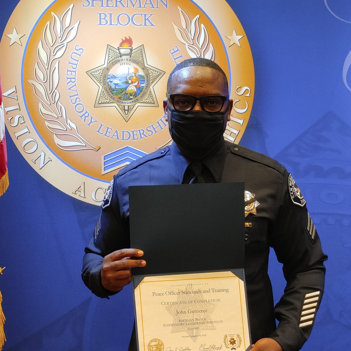 guttierez_john's tweet photo. I had the honor & privilege as well as I was blessed & fortunate to complete the extensive prestigious @CommissionPOST Sherman Block Supervisory Leadership Institute (SLI) #Class443 which challenged me making me better! Chief @SBSPDjpaulino #LifeLongLearner https://t.co/yi895j77oU