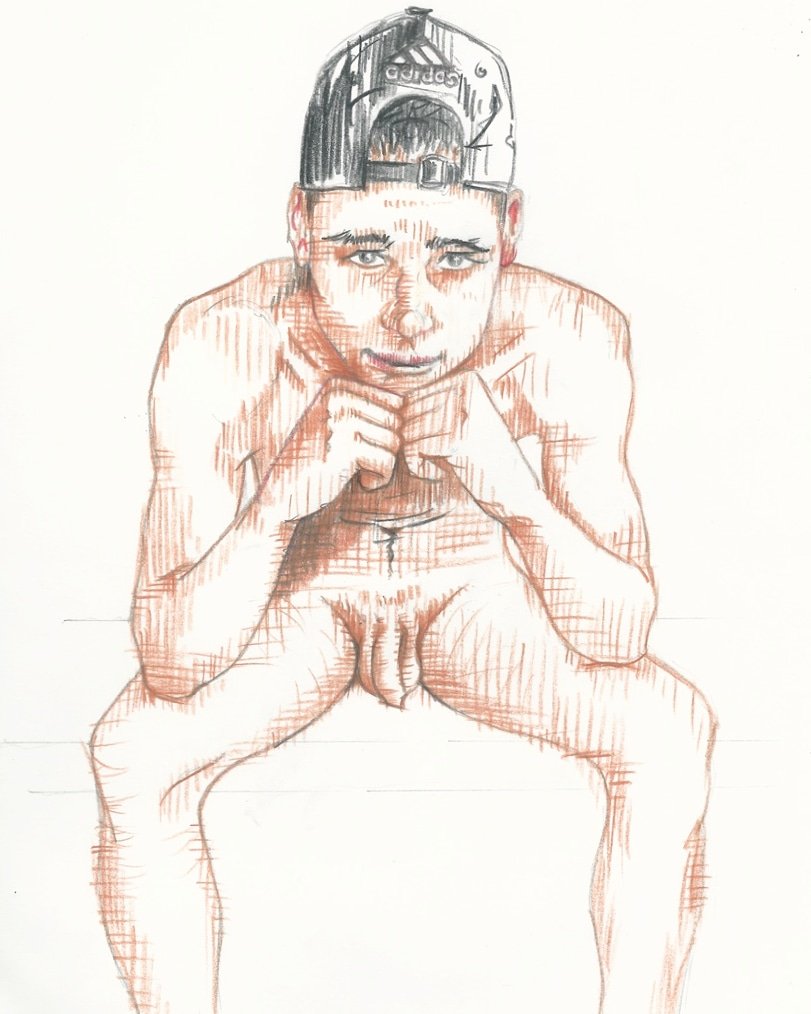 getstuart's tweet image. Another #lockdownlifedrawing based on a photo #nakedmen #gaymen #gayart #homoeroticart