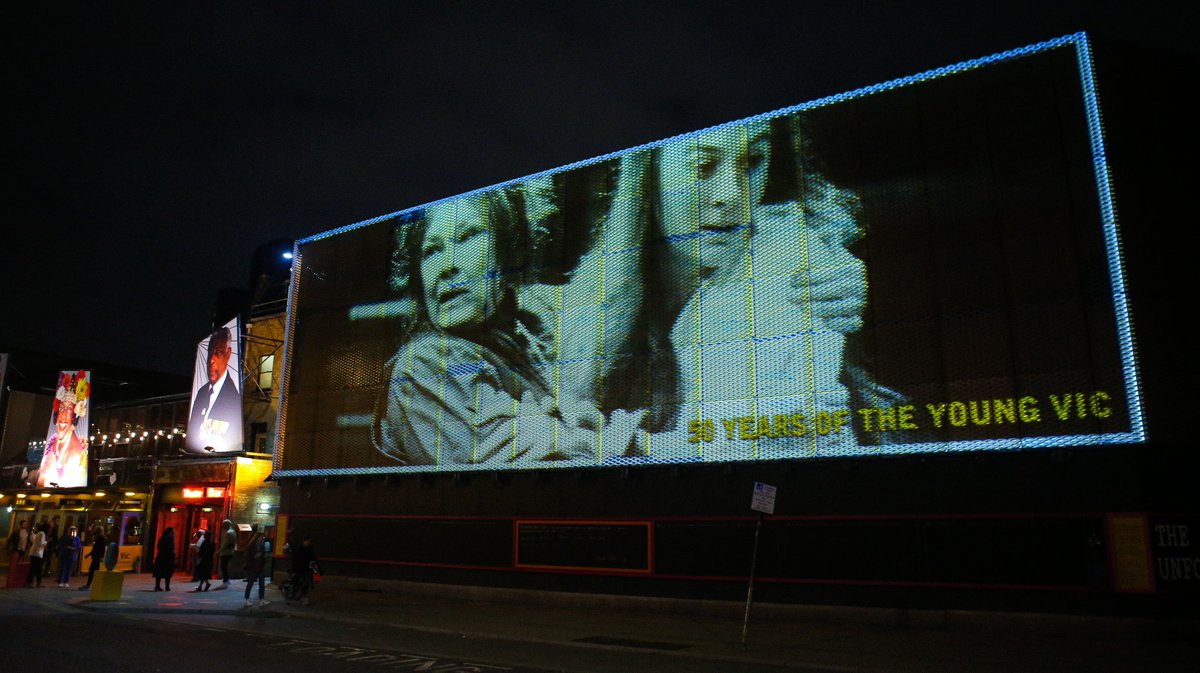 disguise_one's tweet image. Celebrating 50 years, @youngvictheatre has become a giant canvas, showcasing the people &amp;amp; productions of its rich theatrical history. It runs every night (excl. Sun) for a fortnight, with two @disguise_one Solo servers powering projections!

#YoungVic #YV50 #YV50ProjectionProject